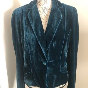 INC International Concepts Teal Velvet Blazer
